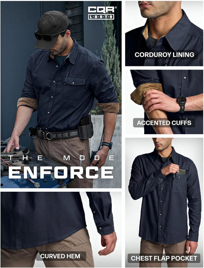 Men'S 100% All Cotton Button down Flannel Shirts, Long Sleeve Brushed Warm Soft Casual Outdoor Plaid Shirt