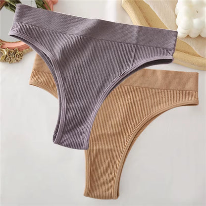 2Pcs/Set Sexy Thong Panties Women'S Underwear G-String Female Underpants Seamless Briefs Intimates Sexy Lingerie T-Back Pantys