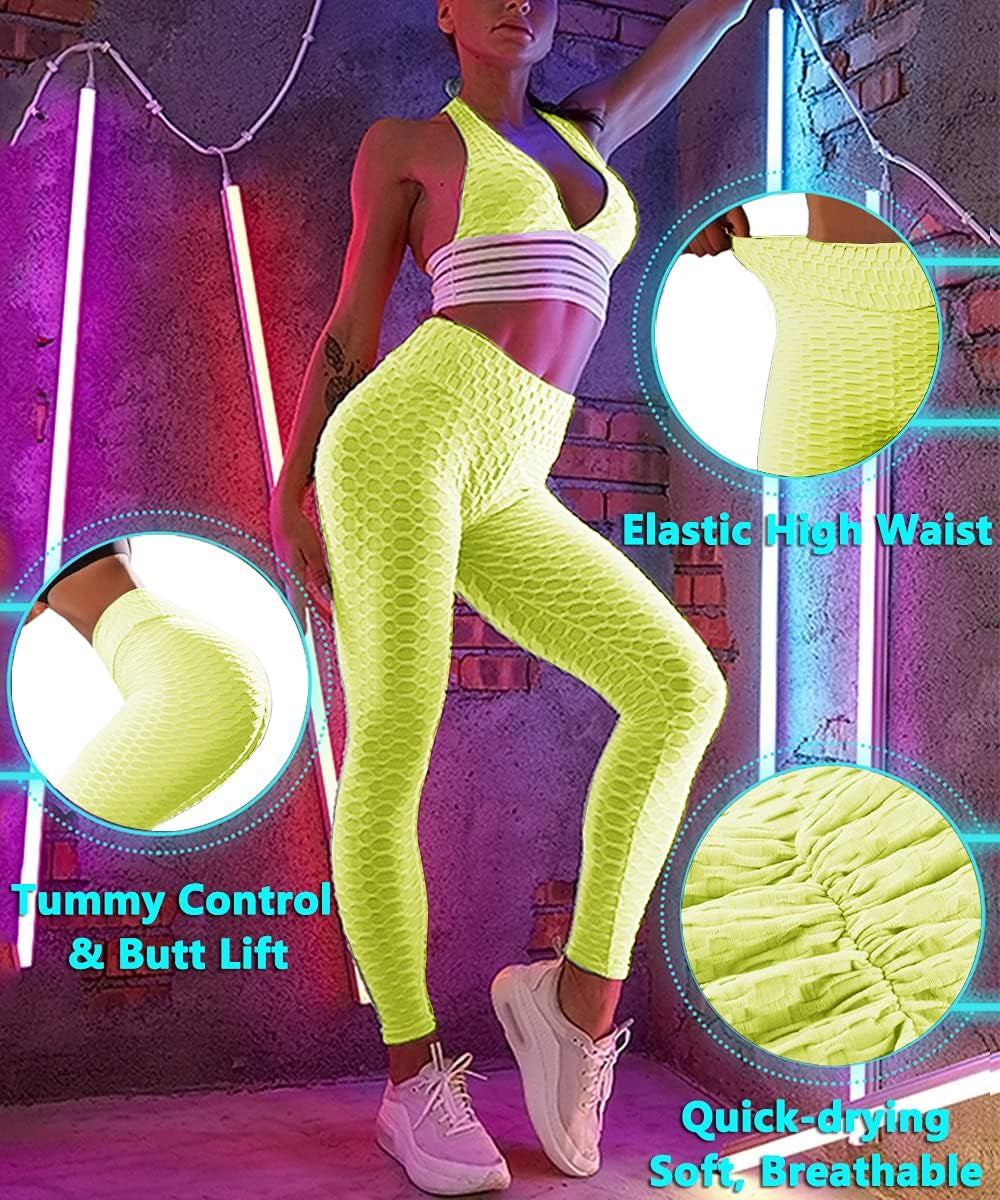 Booty Butt Lifting Leggings for Women Scrunch High Waist Textured Yoga Workout Pants