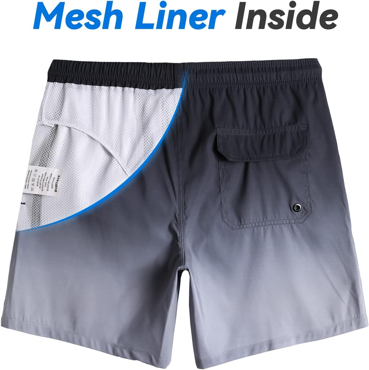 Mens Swimming Trunks Quick Dry Swim Shorts with Mesh Lining Lightweight Swimwear Bathing Suit