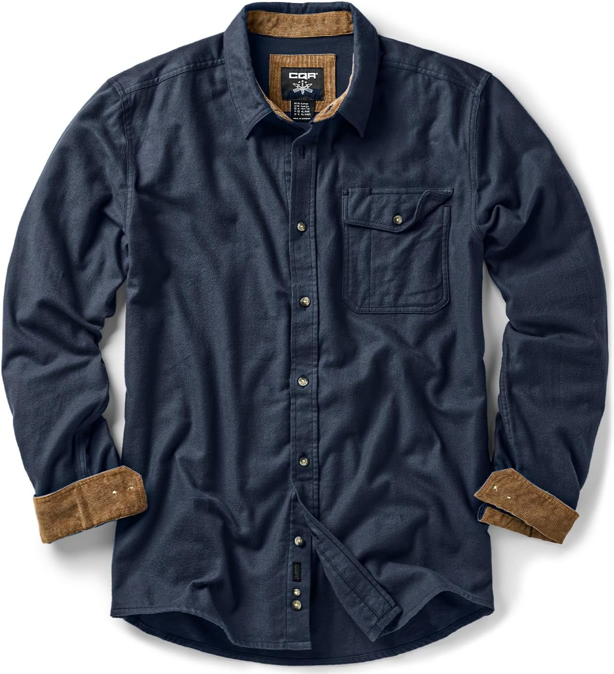 Men'S 100% All Cotton Button down Flannel Shirts, Long Sleeve Brushed Warm Soft Casual Outdoor Plaid Shirt