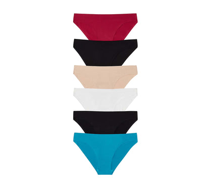 Women Basic Panties Comfort Seamless Bikini Female Underwear Pack 6