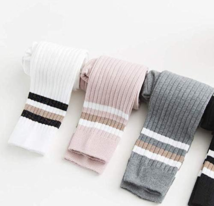 Little Baby Girls Ankle Length Knit Footless Tights Cable Knit Leggings (6-8 Years, CG1771)