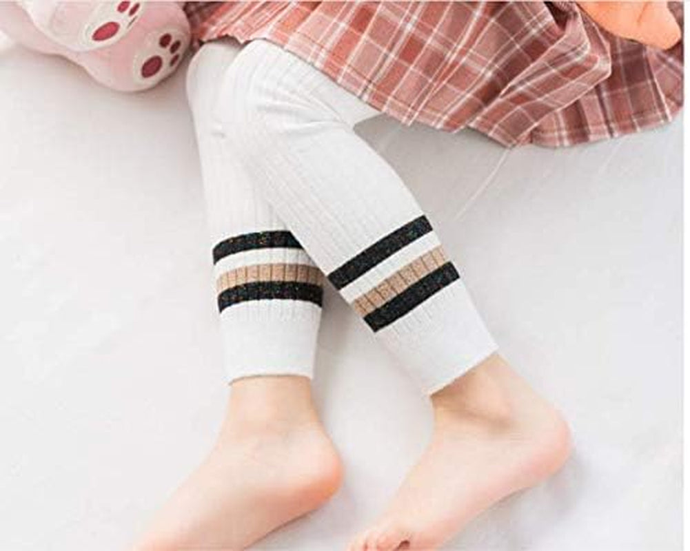 Little Baby Girls Ankle Length Knit Footless Tights Cable Knit Leggings (6-8 Years, CG1771)