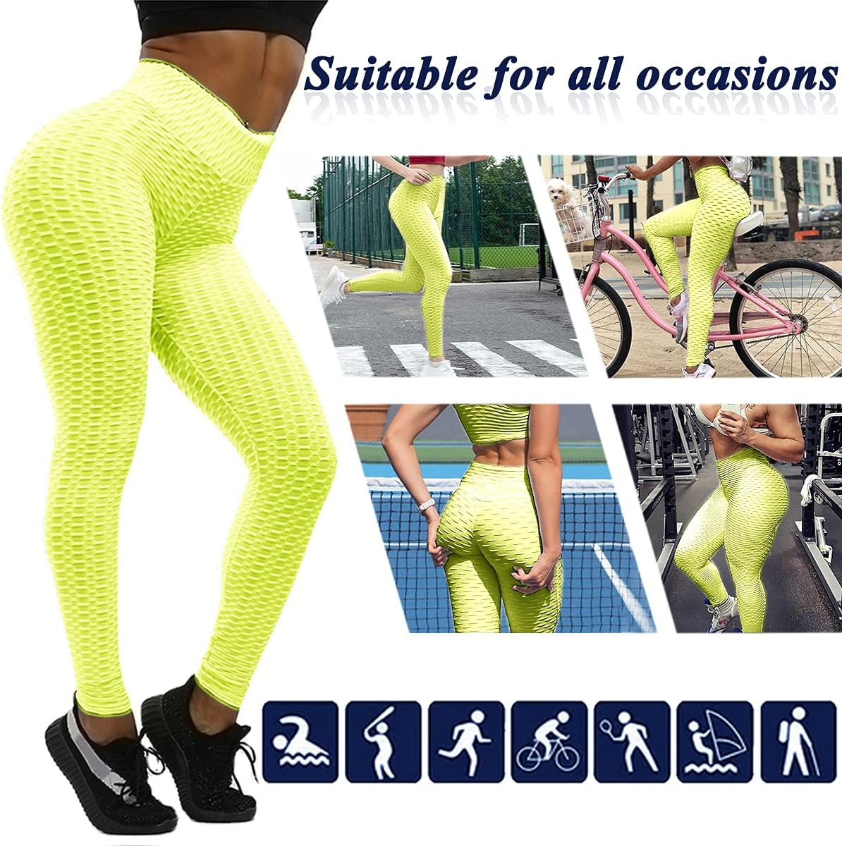 Booty Butt Lifting Leggings for Women Scrunch High Waist Textured Yoga Workout Pants