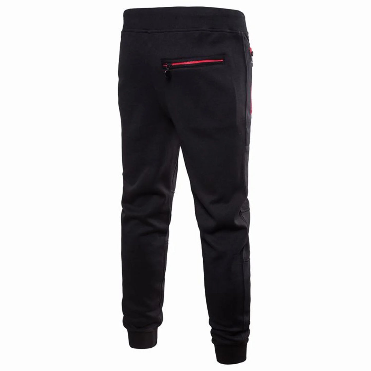 Men'S Solid Drawstring Pants Elastic Waist Tapered Joggers Slim Stretch Sweatpants Zipper Pocket Fitness Trousers Fashion Hippie Regular Fit Fall Winter Outdoor Casual Long Pants