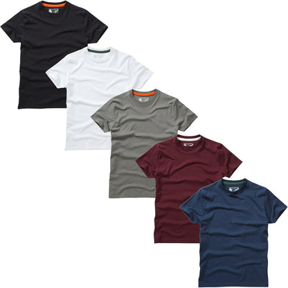 Men'S 5 Pack Midweight Crew Neck T-Shirt (Large, Essentials 22)
