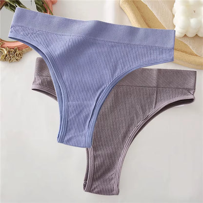 2Pcs/Set Sexy Thong Panties Women'S Underwear G-String Female Underpants Seamless Briefs Intimates Sexy Lingerie T-Back Pantys