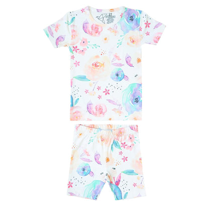 2 Piece Pajama Sets, Stylish Short Sleeve Pajamas for Babies Toddlers and Kids, Ultra-Soft Premium Material, 24 Months, Bloom