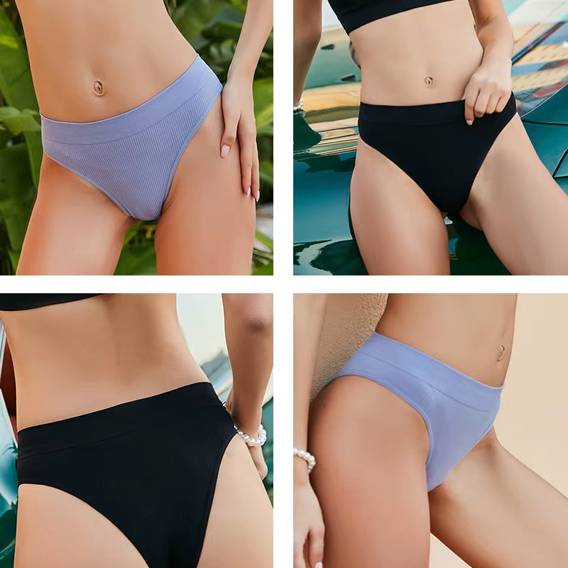 2Pcs/Set Sexy Thong Panties Women'S Underwear G-String Female Underpants Seamless Briefs Intimates Sexy Lingerie T-Back Pantys