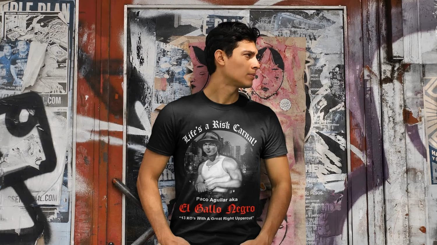 Mens Chicano Inspired Vatos Shirt Blood in Blood Out Movie Tribute Tee Black