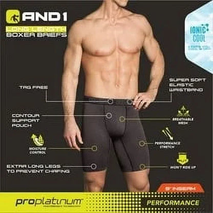 Men'S Underwear Pro Platinum Boxer Briefs, 6 Pack, 9"
