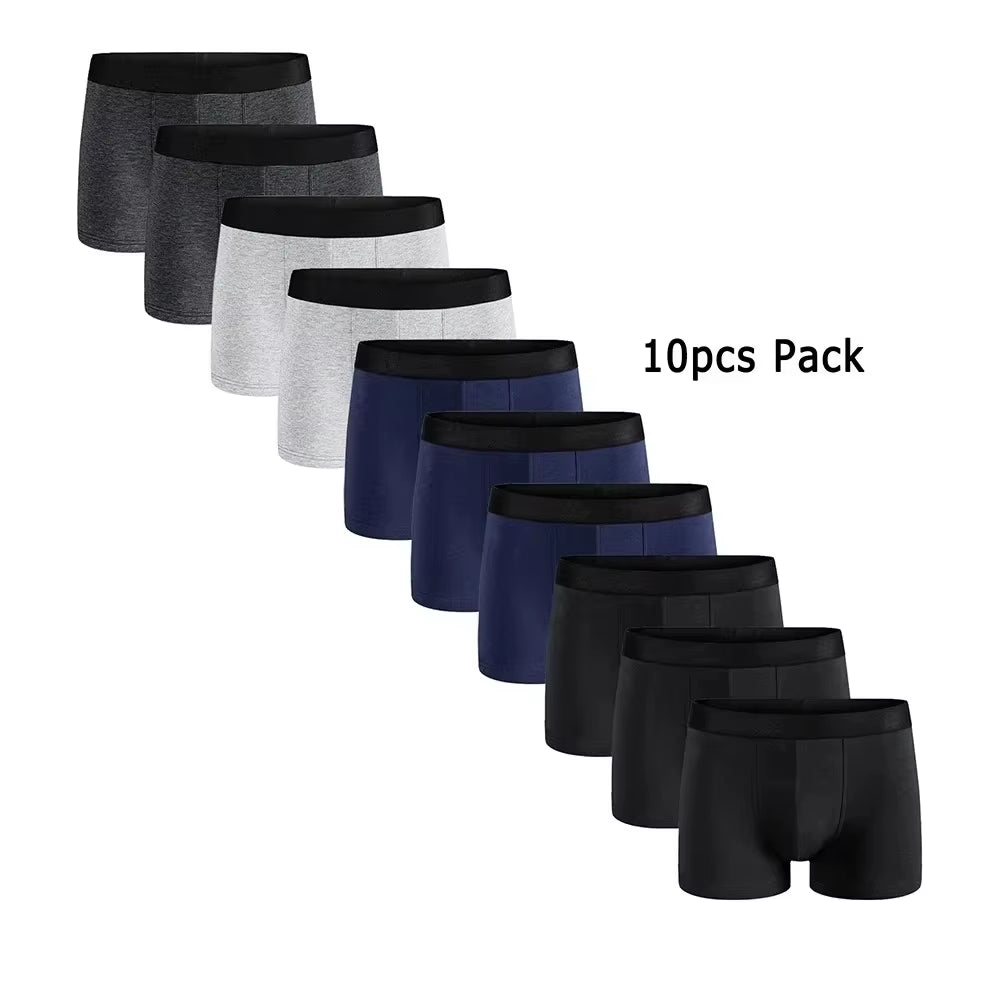 10Pcs Men'S Boxer and Briefs Fashion Underwear High Stretch Boxer and Briefs Shorts Breathable Soft Men'S Shorts Comfortable