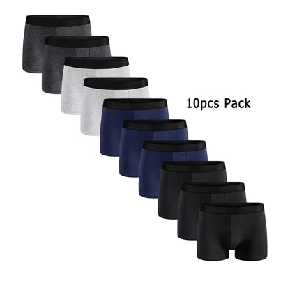 10Pcs Men'S Boxer and Briefs Fashion Underwear High Stretch Boxer and Briefs Shorts Breathable Soft Men'S Shorts Comfortable