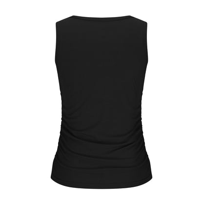 Ruched Tank Tops for Women under $10 Sleeveless Going Out Athletic Cami Tops Slim Fitted Ribbed Knit High Neck Tee Tops Graduation Gifts for Her