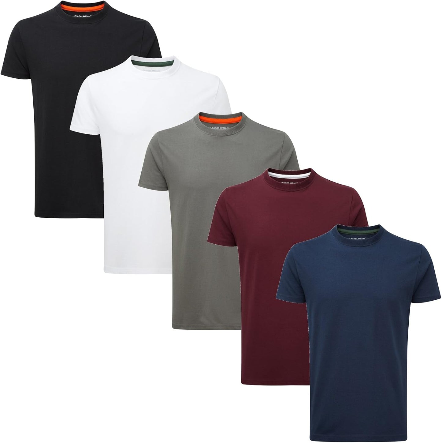 Men'S 5 Pack Midweight Crew Neck T-Shirt (Large, Essentials 22)
