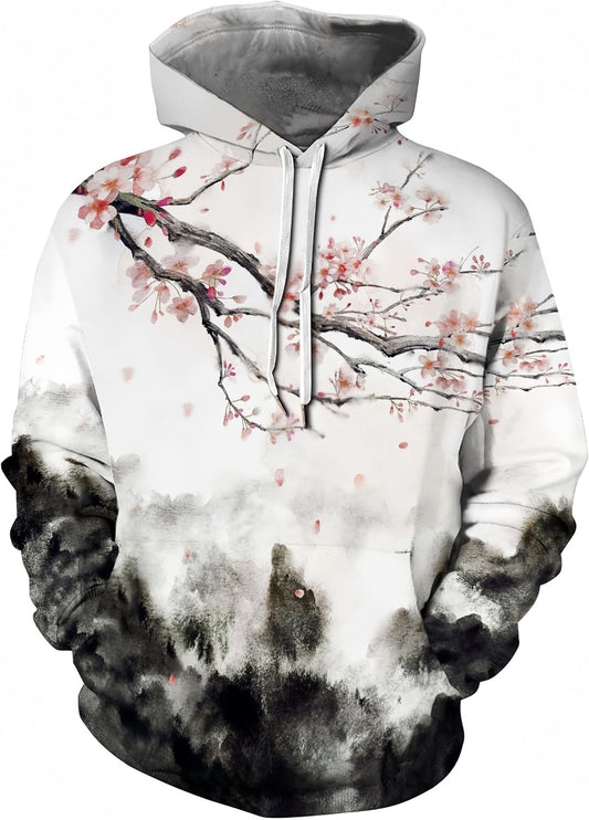 Men Women Unisex Hoodies Novelty 3D Print Graphic Hooded Pullover Sweatshirt with Pocket