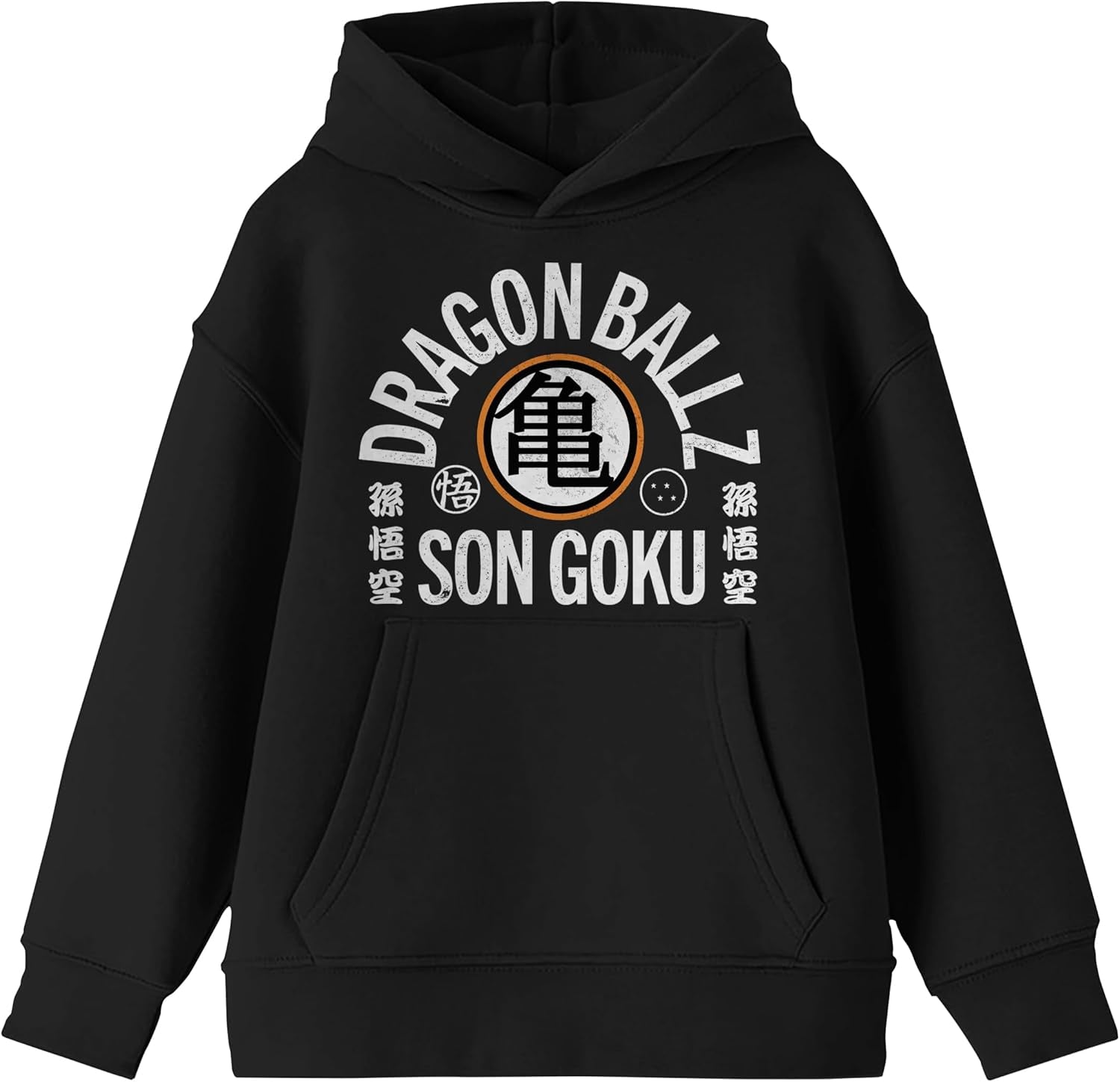 Youth Boys Black Dragon Ball Z Anime Cartoon Hooded Graphic Sweatshirt