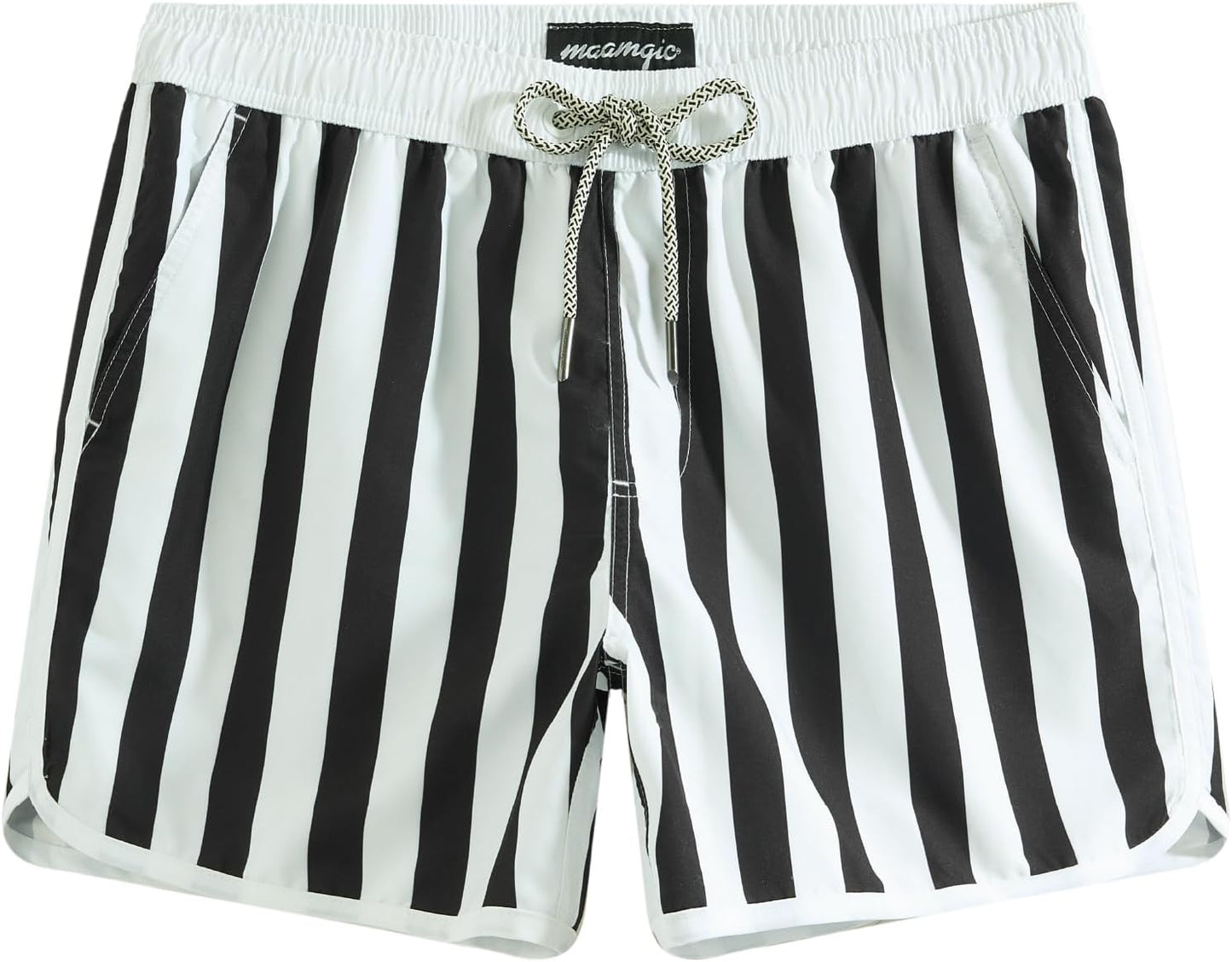 Mens Boys Short 80S 90S Vintage Swim Trunks with Mesh Lining Quick Dry Swim Suits Board Shorts