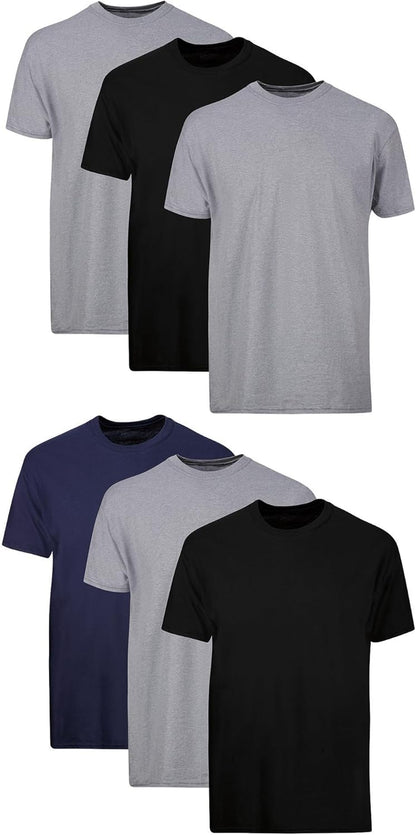Men'S Undershirt Packs, Stay-Tucked Soft Cotton Undershirts, Best Undershirts for Men, White/Black/Asstd Multipacks
