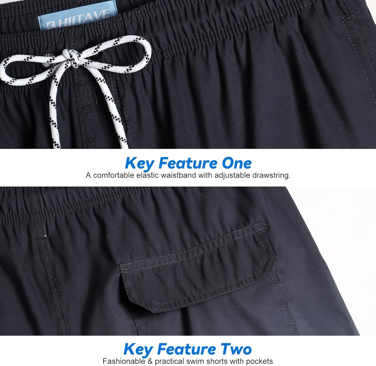 Mens Swimming Trunks Quick Dry Swim Shorts with Mesh Lining Lightweight Swimwear Bathing Suit