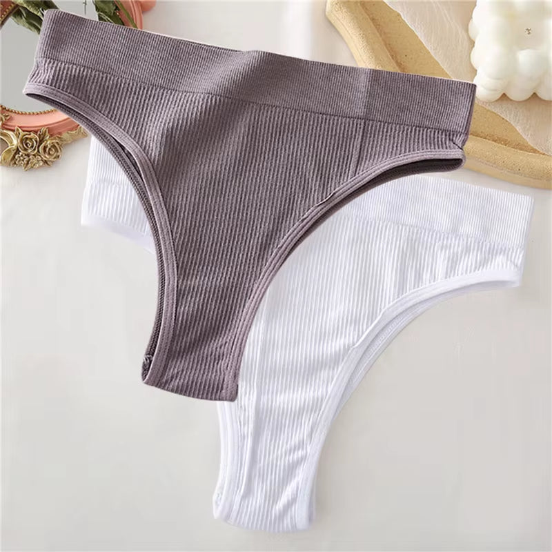 2Pcs/Set Sexy Thong Panties Women'S Underwear G-String Female Underpants Seamless Briefs Intimates Sexy Lingerie T-Back Pantys