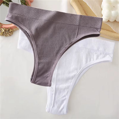 2Pcs/Set Sexy Thong Panties Women'S Underwear G-String Female Underpants Seamless Briefs Intimates Sexy Lingerie T-Back Pantys