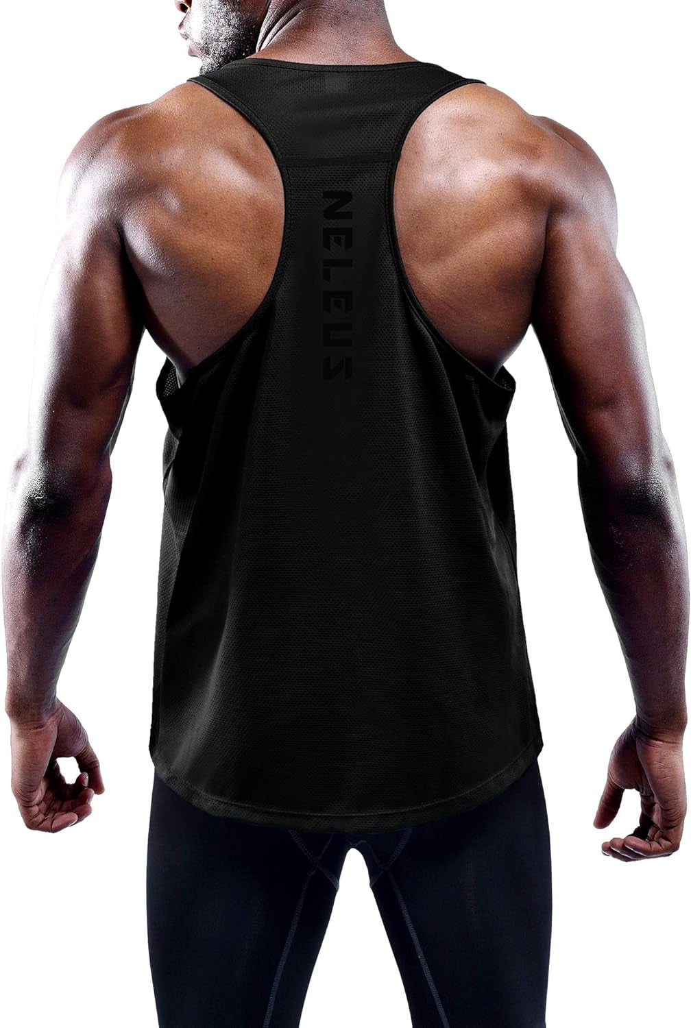 Men'S Workout Running Tank Top Sleeveless Gym Athletic Shirts Pack of 3,5080,Black/Blue/Navy,M