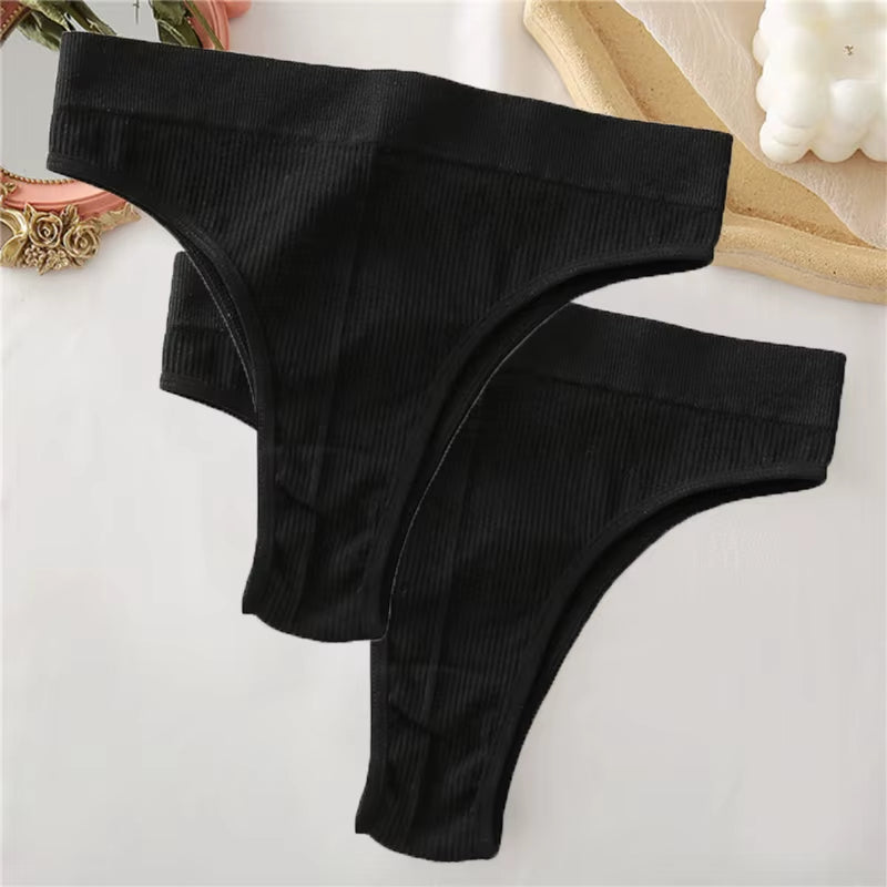 2Pcs/Set Sexy Thong Panties Women'S Underwear G-String Female Underpants Seamless Briefs Intimates Sexy Lingerie T-Back Pantys