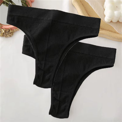 2Pcs/Set Sexy Thong Panties Women'S Underwear G-String Female Underpants Seamless Briefs Intimates Sexy Lingerie T-Back Pantys