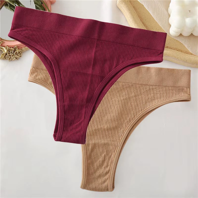 2Pcs/Set Sexy Thong Panties Women'S Underwear G-String Female Underpants Seamless Briefs Intimates Sexy Lingerie T-Back Pantys